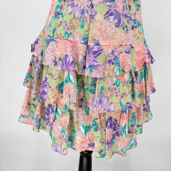 Sundae Muse Romper Dress Size 10 Floral Print Puff Sleeve Cottage Core - Picture 9 of 14